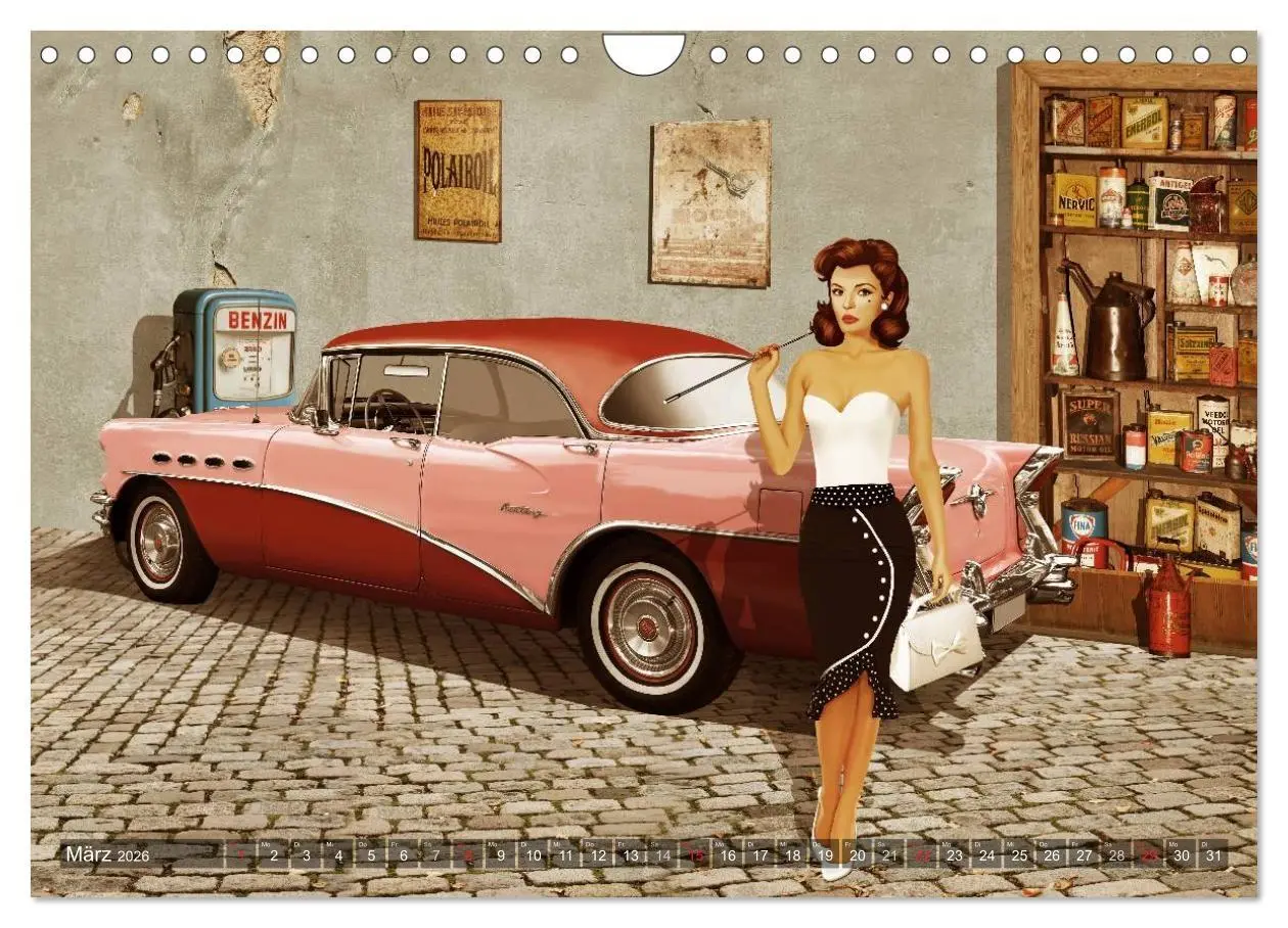 Bild: 9783516043037 | Pin-Up Girls und Oldtimer by Mausopardia (Wandkalender 2026 DIN A4...