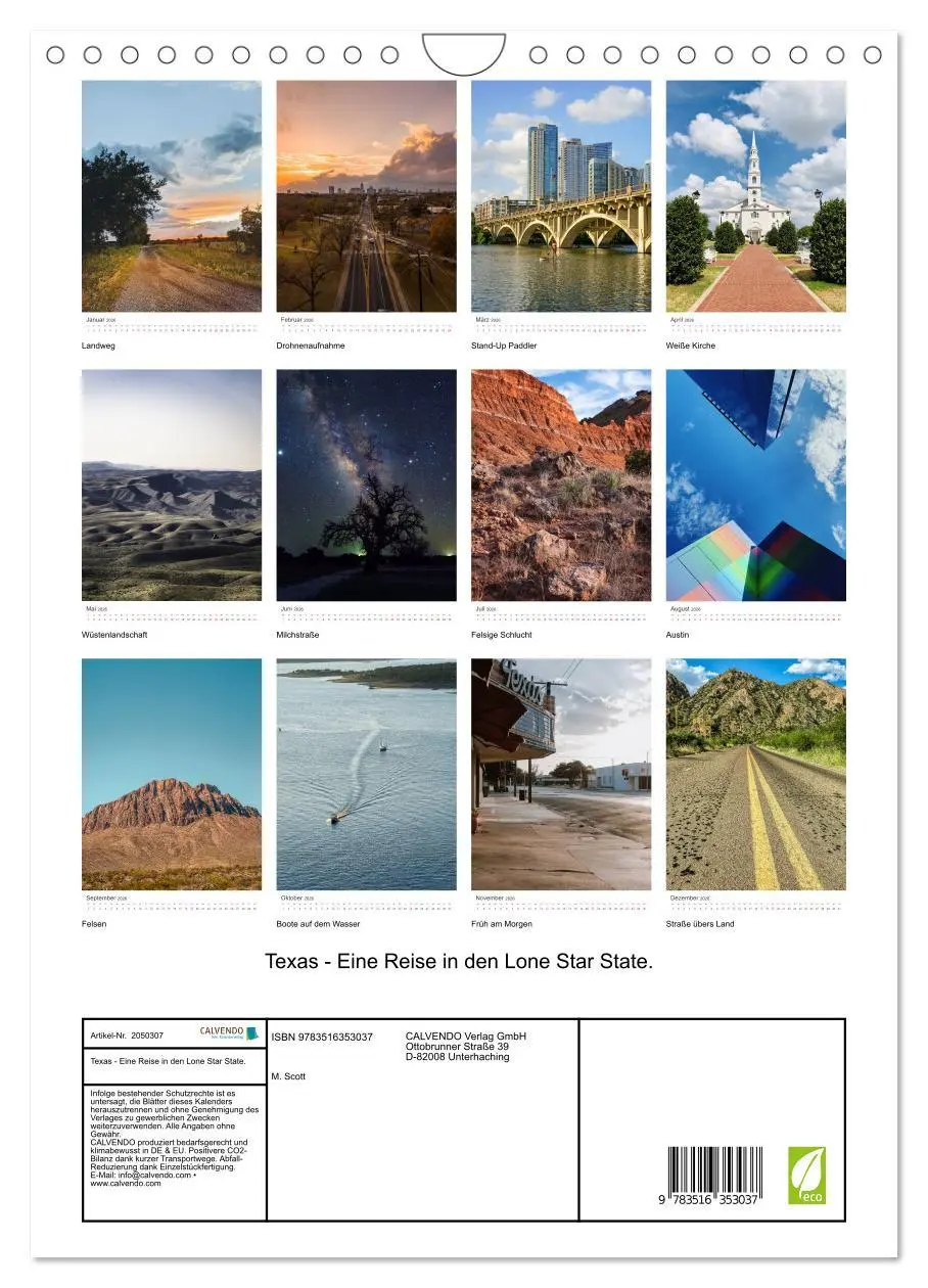 Bild: 9783516353037 | Texas - Eine Reise in den Lone Star State. (Wandkalender 2026 DIN...