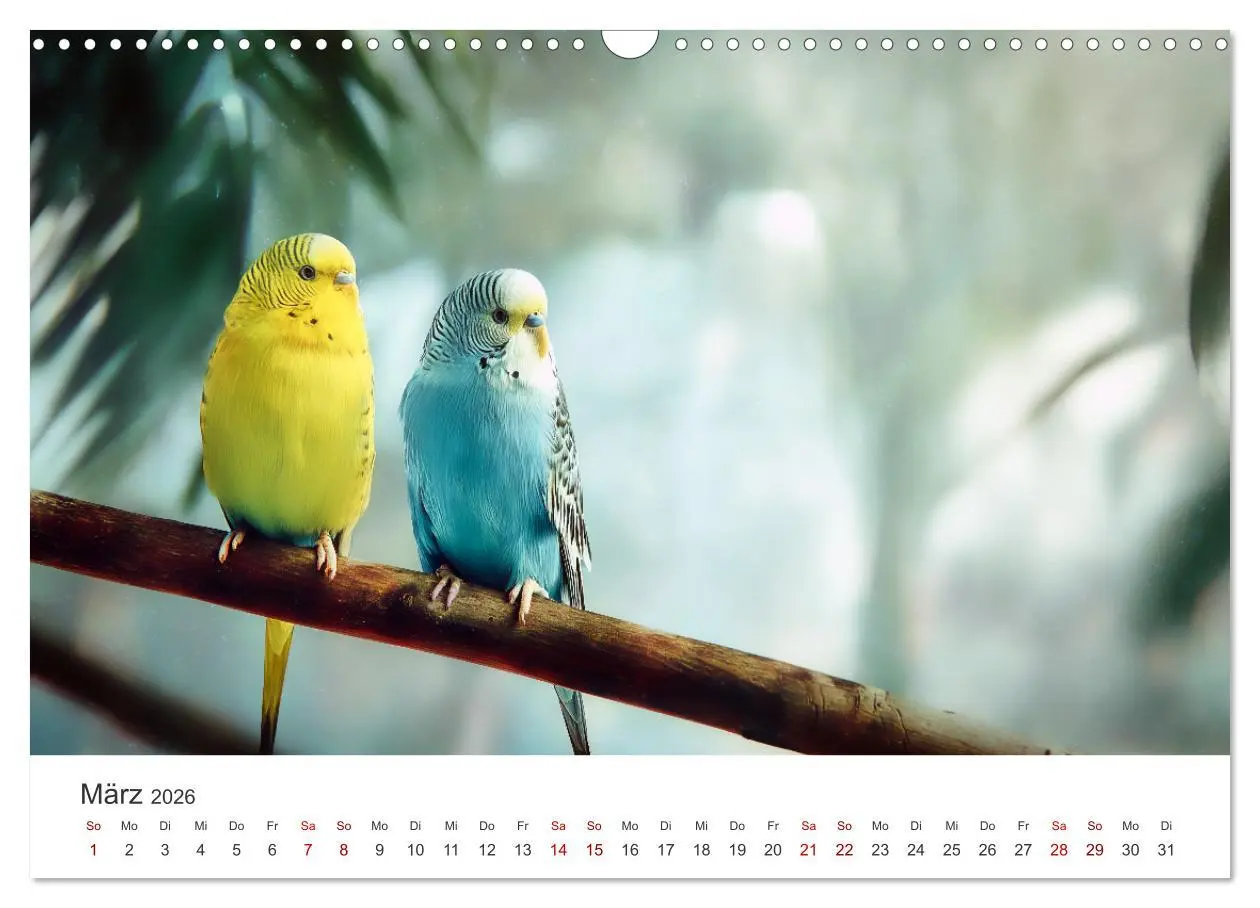 Bild: 9783516593037 | Zwitscherzeit - Ein Kalender voller Wellensittiche (Wandkalender...