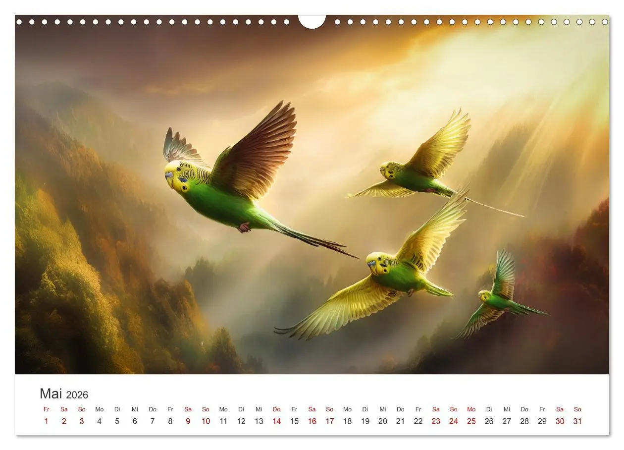 Bild: 9783516593037 | Zwitscherzeit - Ein Kalender voller Wellensittiche (Wandkalender...