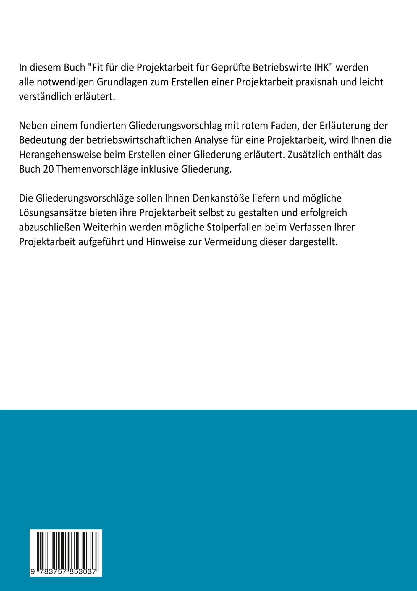 Rückseite: 9783757853037 | Fit für die Projektarbeit | Geprüfte Betriebswirte IHK | Taschenbuch
