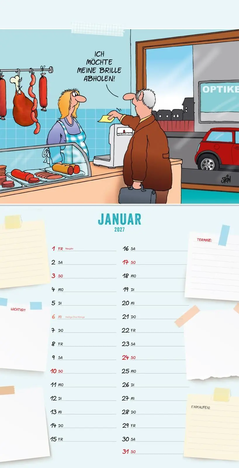 Bild: 9783830323037 | Uli Stein Küchenkalender 2027: Monatskalender für die Wand | Uli Stein