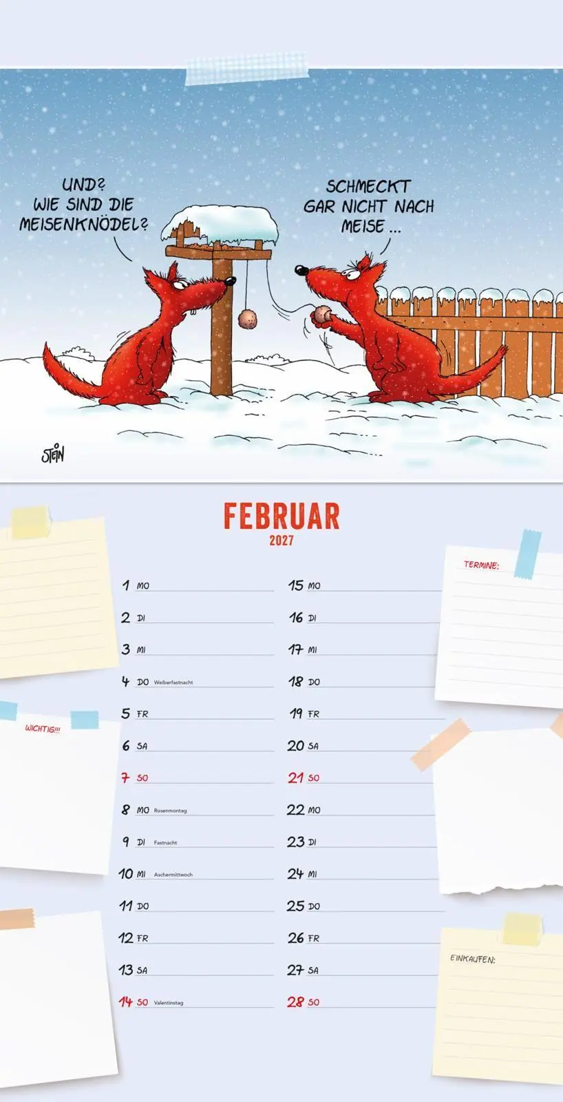 Bild: 9783830323037 | Uli Stein Küchenkalender 2027: Monatskalender für die Wand | Uli Stein