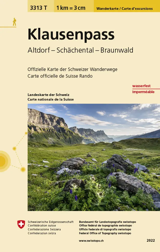 Cover: 9783302333137 | 3313T Klausenpass Wanderkarte | swisstopo | (Land-)Karte | Gefalzt