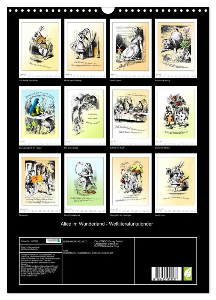 Bild: 9783435923137 | Alice im Wunderland - Weltliteraturkalender (Wandkalender 2025 DIN...