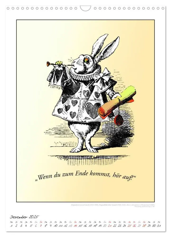Bild: 9783435923137 | Alice im Wunderland - Weltliteraturkalender (Wandkalender 2025 DIN...