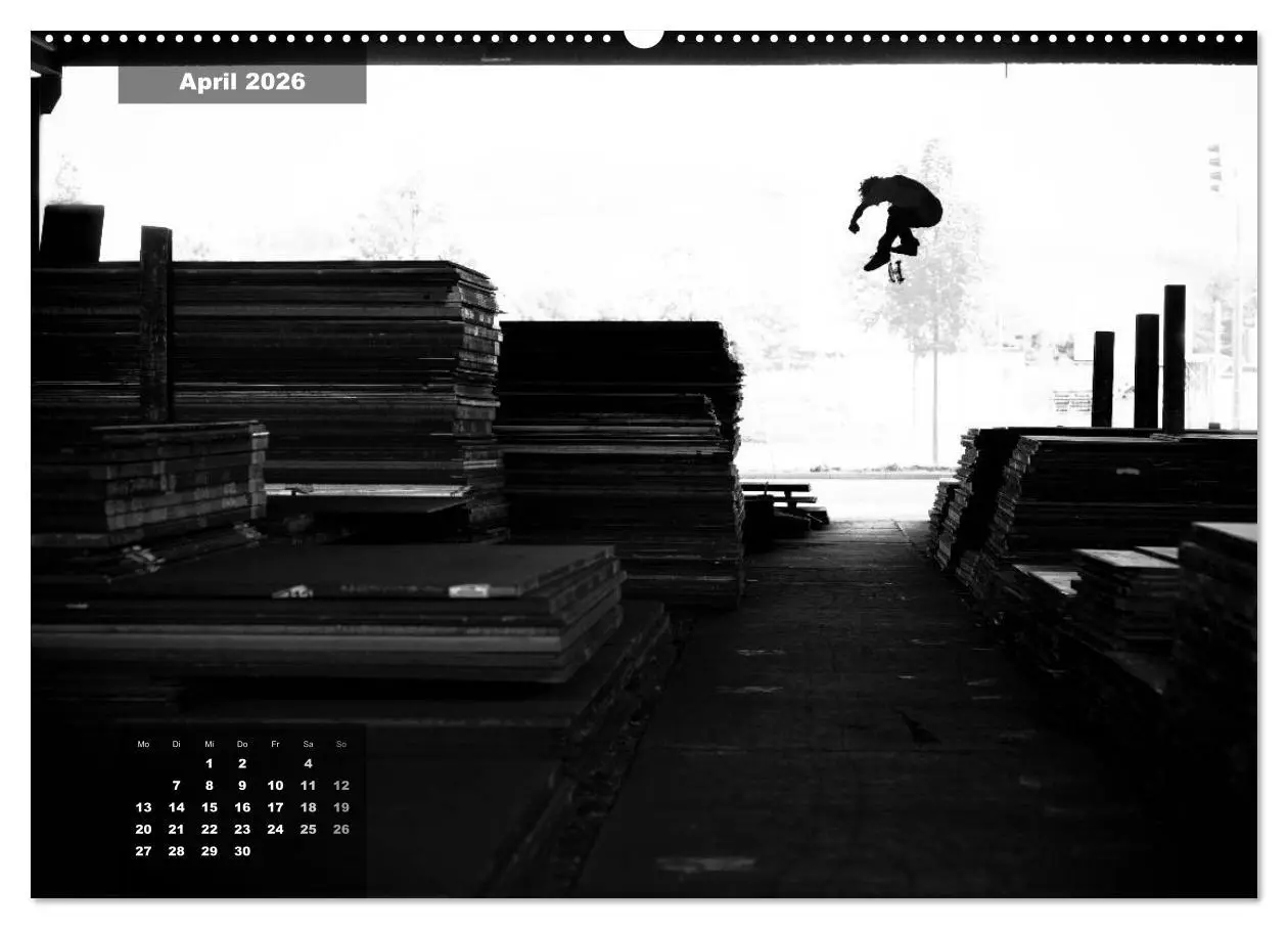 Bild: 9783516103137 | Skateboarden in Schwarz-Weiß (hochwertiger Premium Wandkalender...