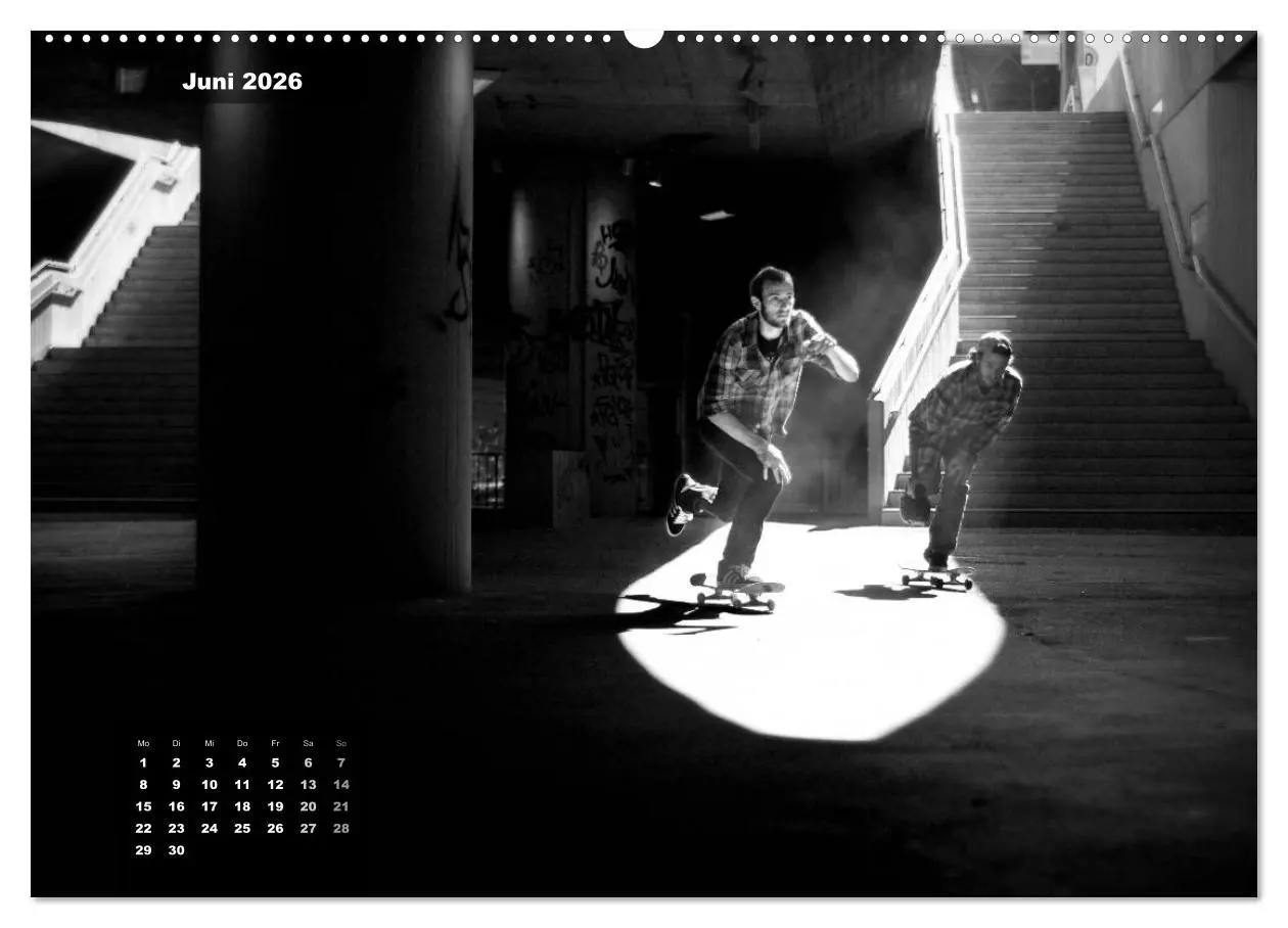 Bild: 9783516103137 | Skateboarden in Schwarz-Weiß (hochwertiger Premium Wandkalender...