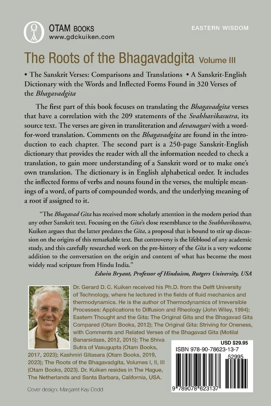 Rückseite: 9789078623137 | Svabhavikasutra | The Roots of the Bhagavadgita, Volume III | Kuiken