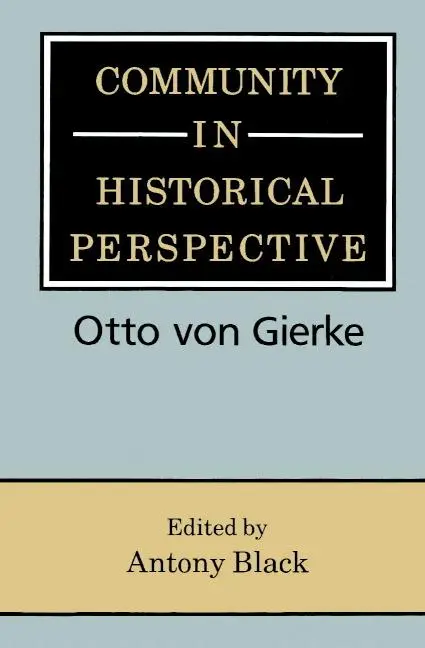 Cover: 9780521893237 | Community in Historical Perspective | Otto Von Gierke | Taschenbuch