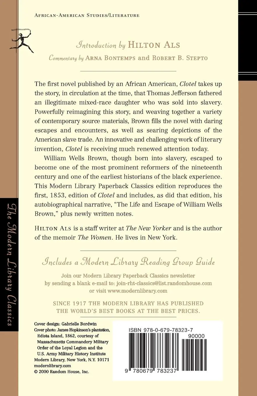 Rückseite: 9780679783237 | Clotel | or, The President's Daughter | William W. Brown | Taschenbuch