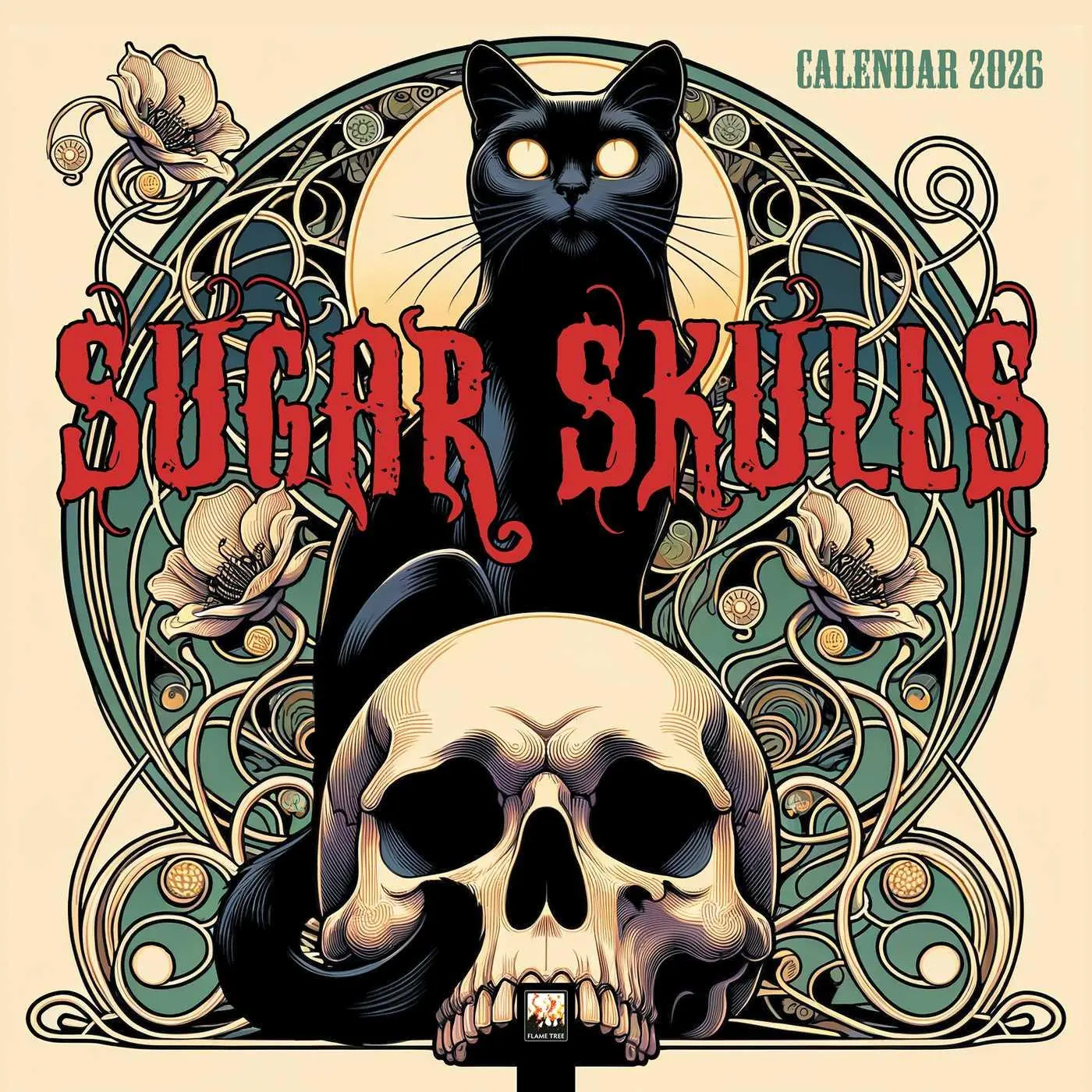 Cover: 9781835623237 | Sugar Skulls Wall Calendar 2026 (Art Calendar) | Flame Tree Publishing