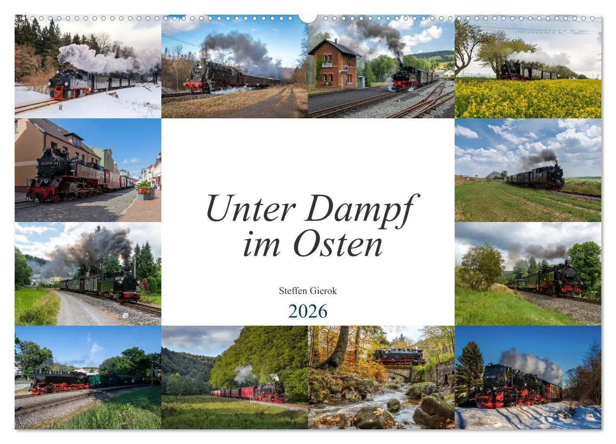 Cover: 9783457623237 | Unter Dampf im Osten (Wandkalender 2026 DIN A2 quer), CALVENDO...