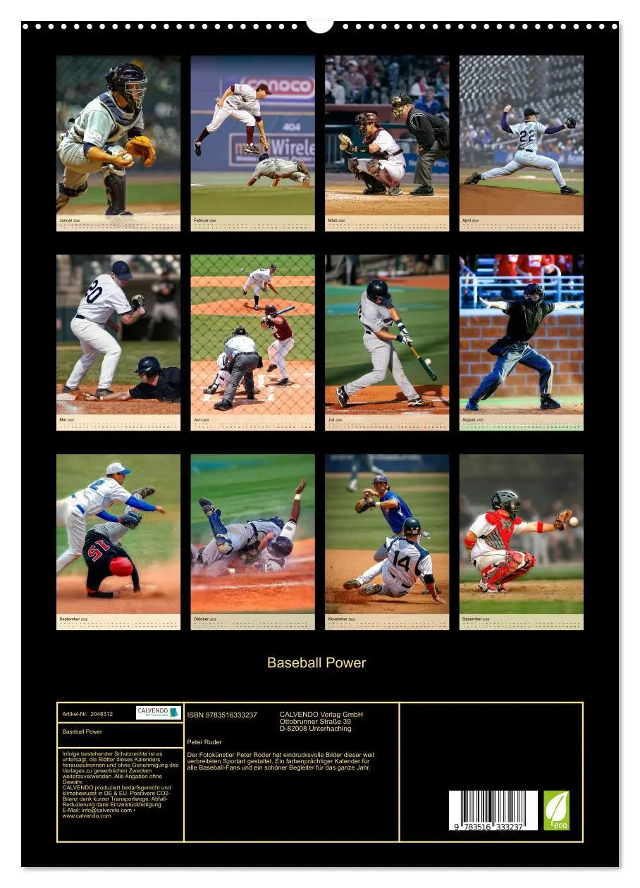 Bild: 9783516333237 | Baseball Power (hochwertiger Premium Wandkalender 2026 DIN A2...