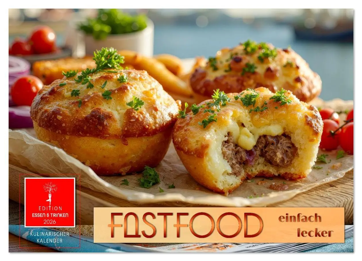 Cover: 9783516643237 | Fastfood einfach lecker (Wandkalender 2026 DIN A4 quer), CALVENDO...