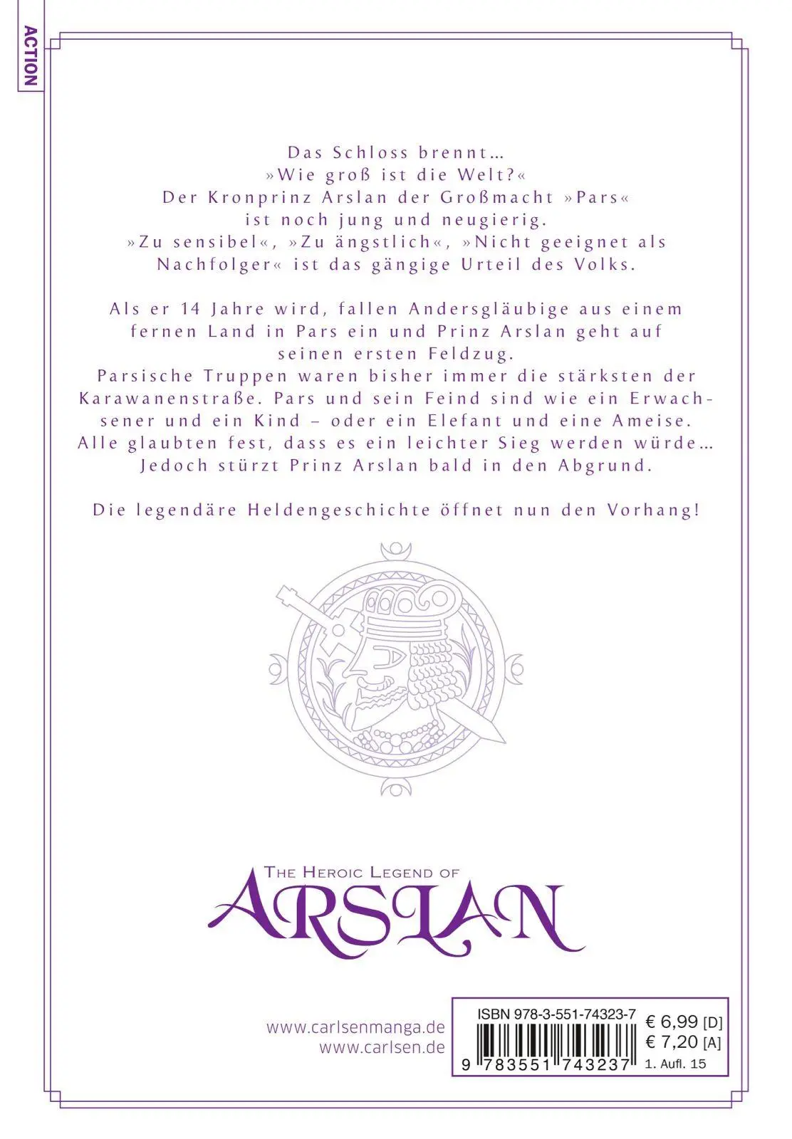 Rückseite: 9783551743237 | The Heroic Legend of Arslan 01 | Yoshiki Tanaka | Taschenbuch | 192 S.