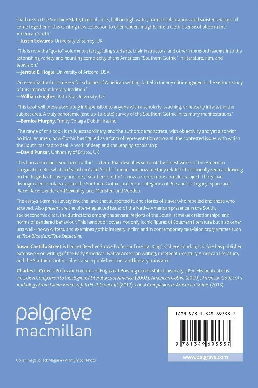 Rückseite: 9781349693337 | The Palgrave Handbook of the Southern Gothic | Charles L. Crow (u. a.)
