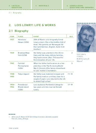 Bild: 9783129303337 | The Giver von Lois Lowry | Textanalyse und Interpretation | Lois Lowry
