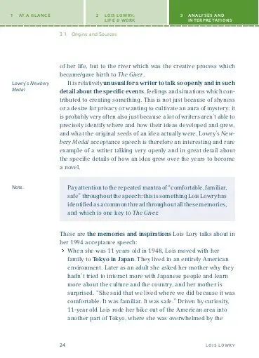 Bild: 9783129303337 | The Giver von Lois Lowry | Textanalyse und Interpretation | Lois Lowry