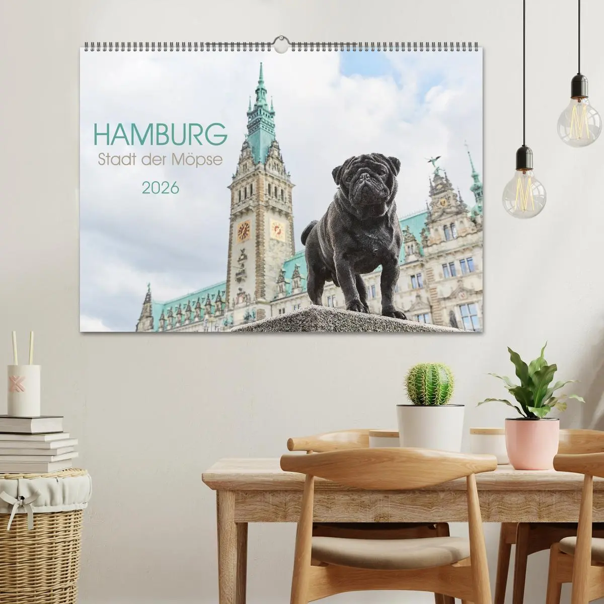 Bild: 9783457853337 | Hamburg - Stadt der Möpse (Wandkalender 2026 DIN A2 quer), CALVENDO...
