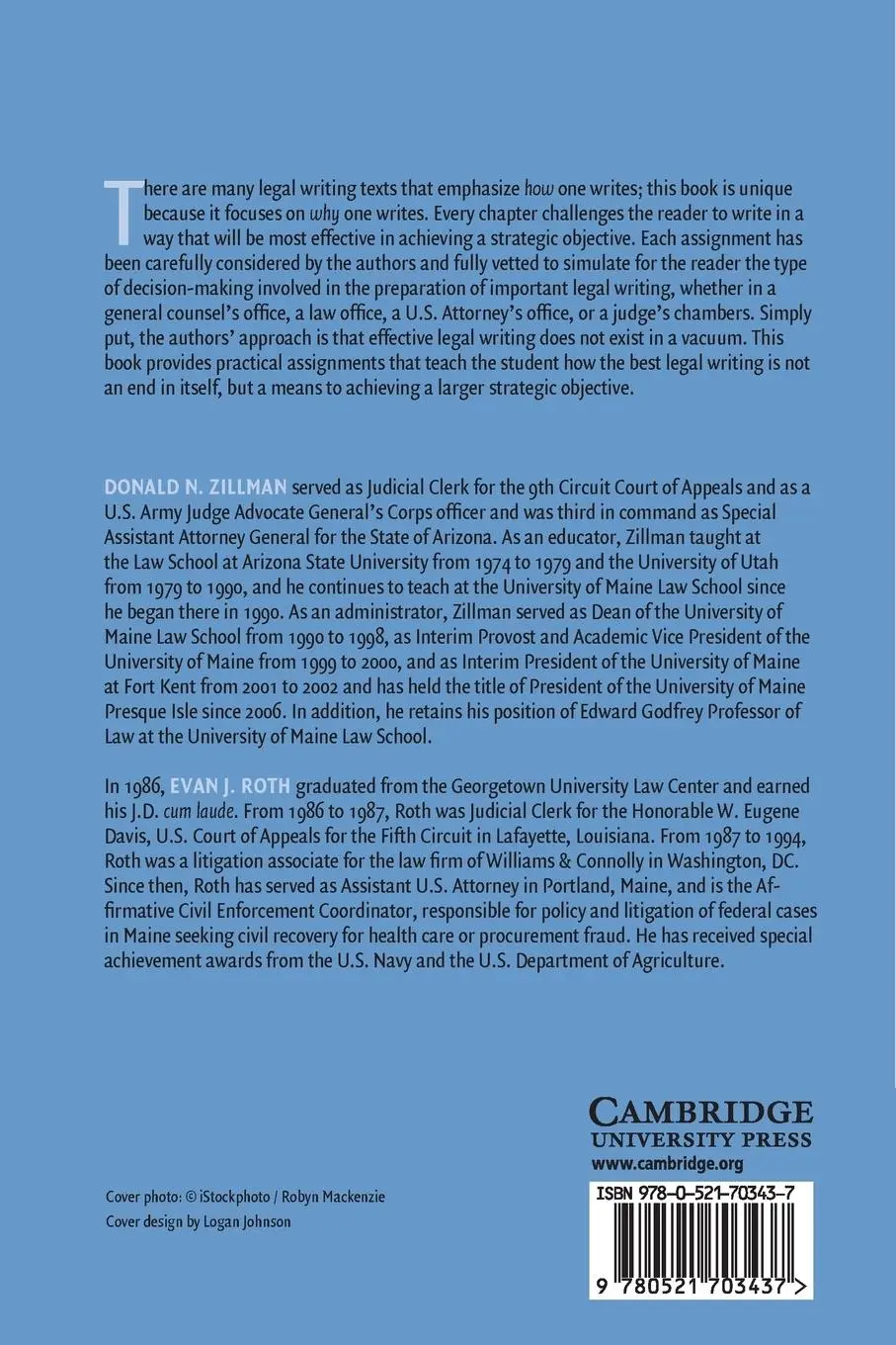 Rückseite: 9780521703437 | Strategic Legal Writing | Donald N. Zillman (u. a.) | Taschenbuch