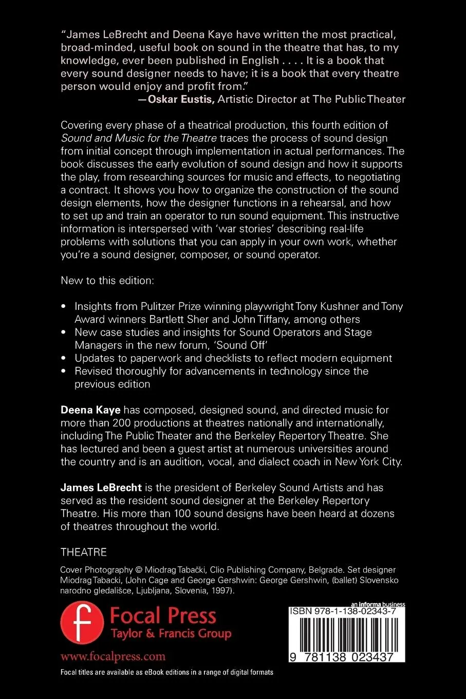 Rückseite: 9781138023437 | Sound and Music for the Theatre | The Art &amp; Technique of Design | Buch