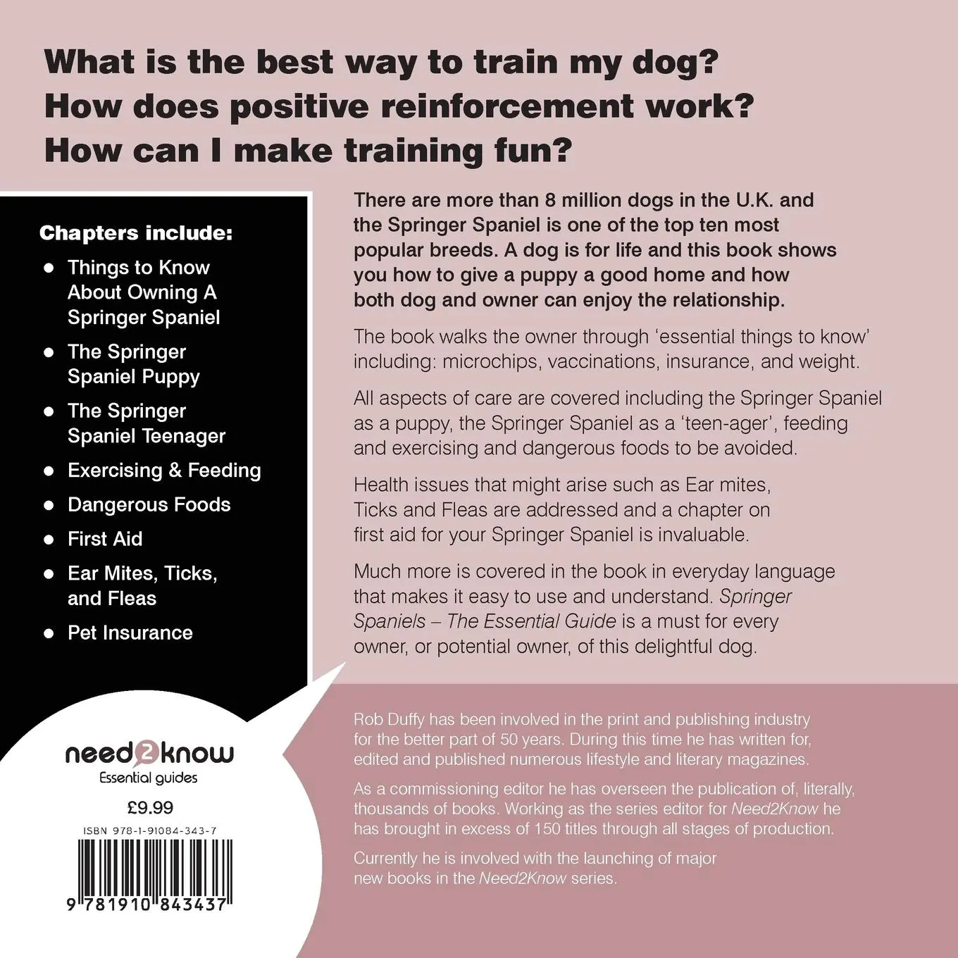 Rückseite: 9781910843437 | Springer Spaniels | The Essential Guide | Robert Duffy | Taschenbuch