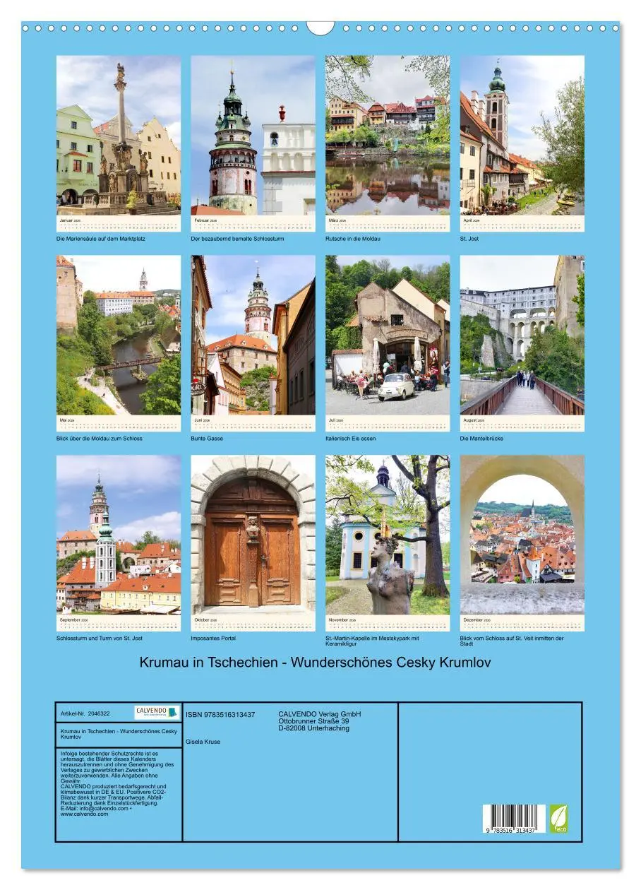 Bild: 9783516313437 | Krumau in Tschechien - Wunderschönes Cesky Krumlov (Wandkalender...