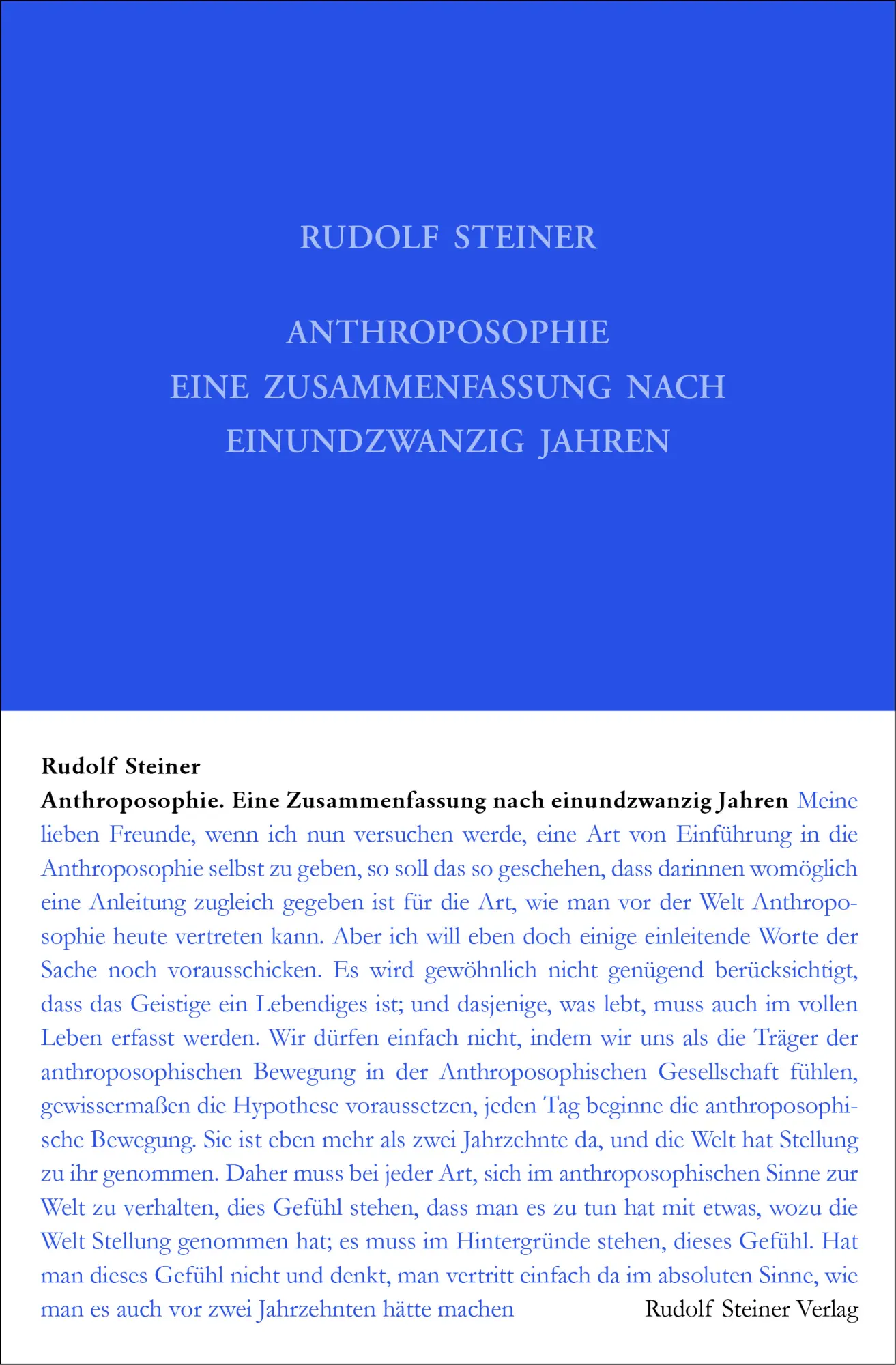 Cover: 9783727423437 | Anthroposophie - Eine Zusammenfassung nach einundzwanzig Jahren | Buch