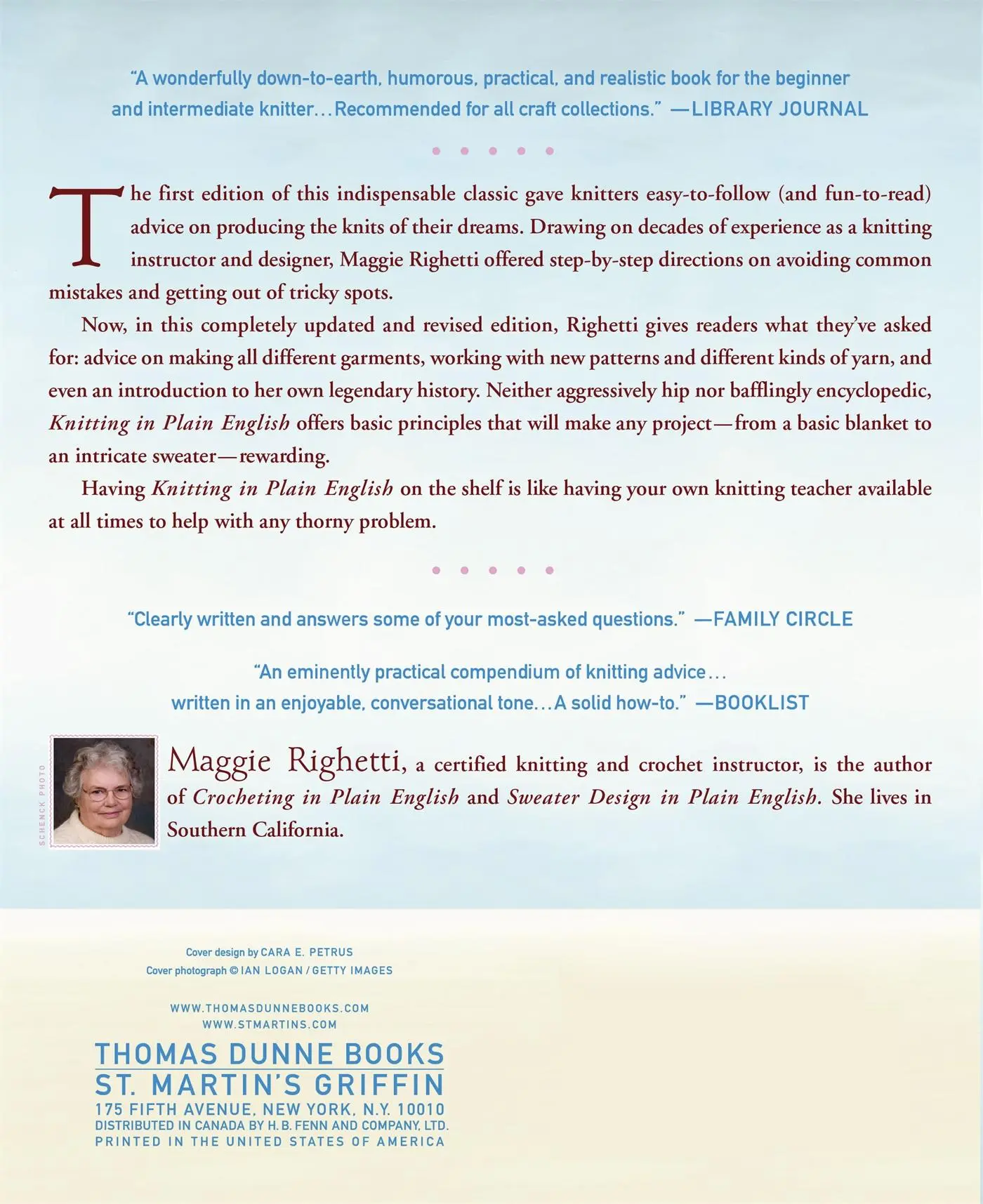Rückseite: 9780312353537 | Knitting in Plain English | Maggie Righetti | Taschenbuch | Englisch