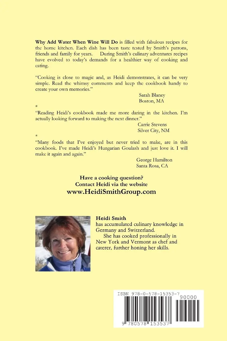 Rückseite: 9780578153537 | Why Add Water When Wine Will Do | Heidi Smith | Taschenbuch | Englisch