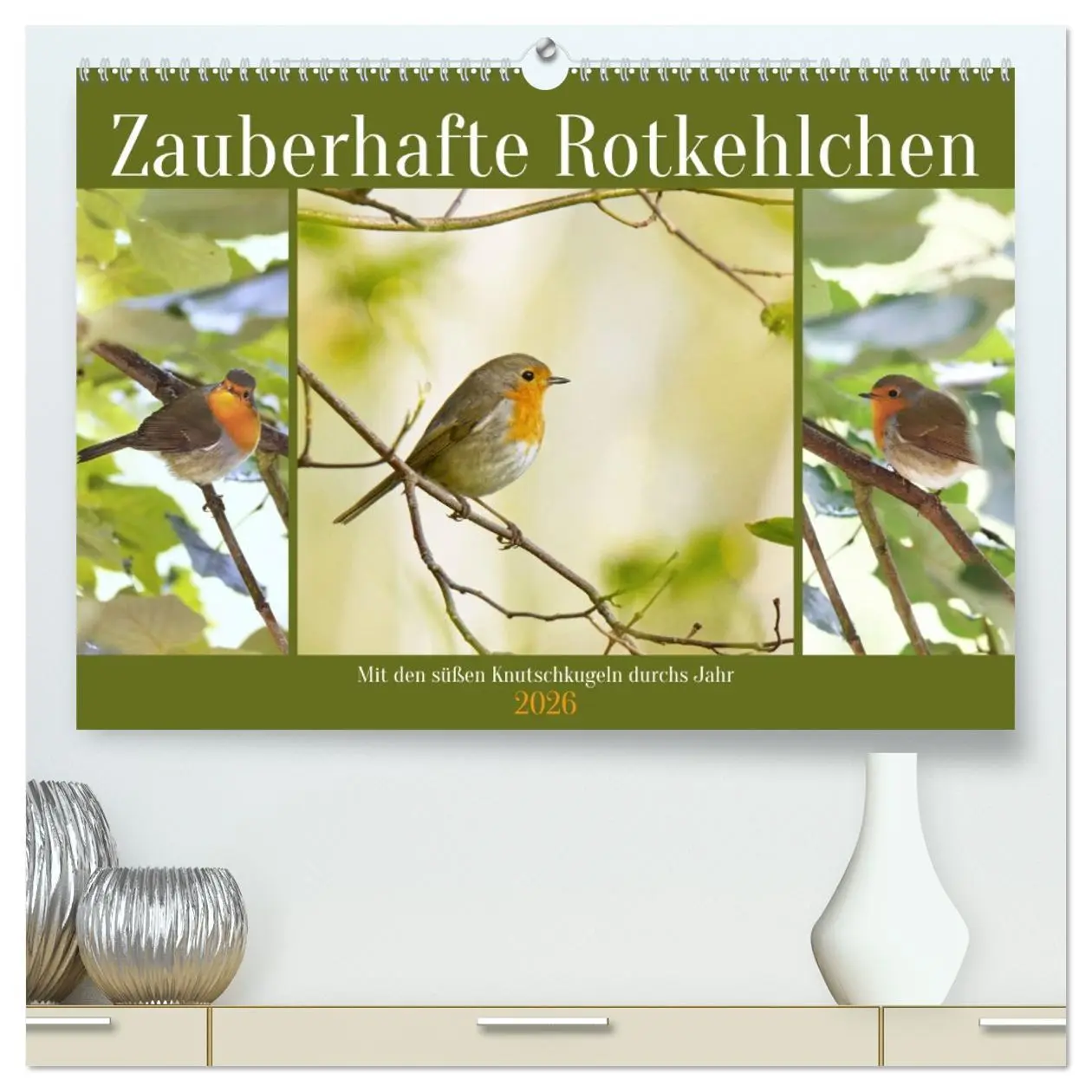 Cover: 9783457383537 | Zauberhafte Rotkehlchen (hochwertiger Premium Wandkalender 2026 DIN...