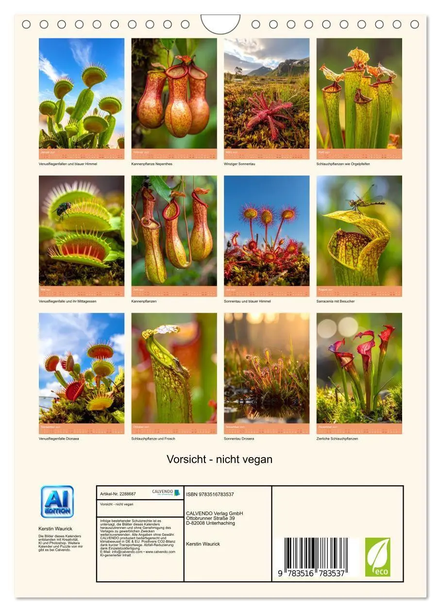 Bild: 9783516783537 | Vorsicht - nicht vegan (Wandkalender 2027 DIN A4 hoch), CALVENDO...