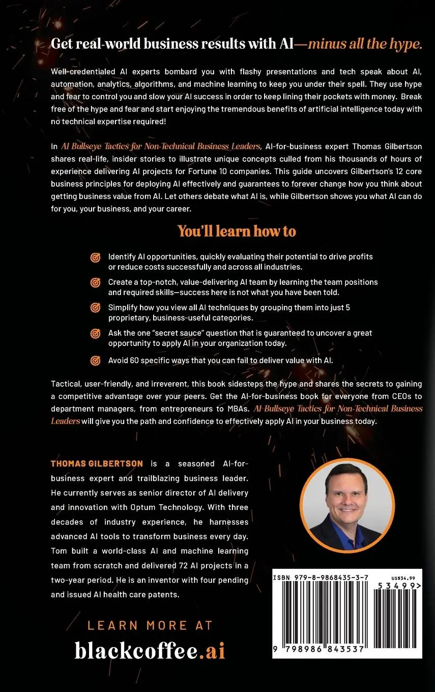 Rückseite: 9798986843537 | AI Bullseye Tactics For Non-technical Business Leaders | Gilbertson
