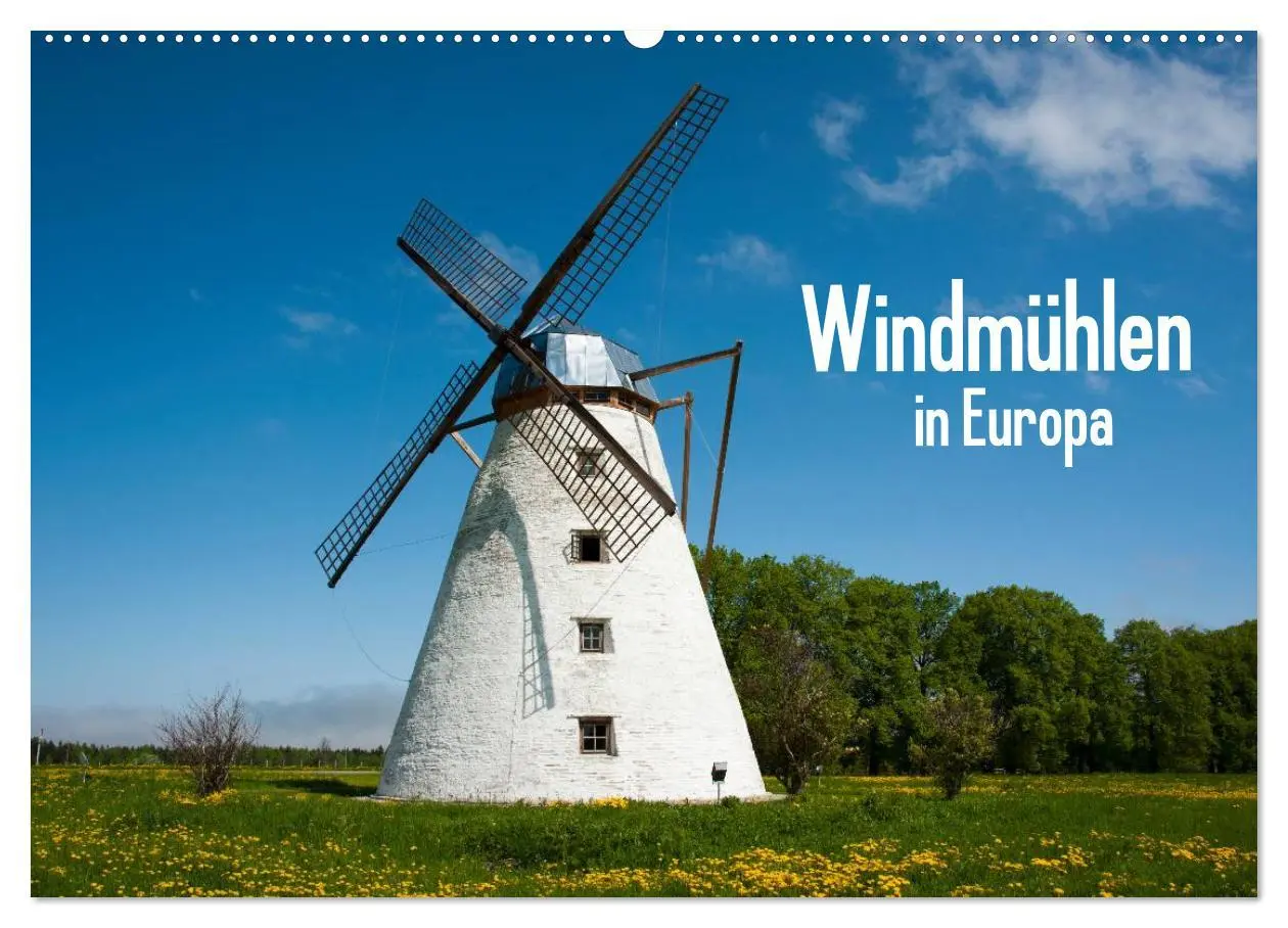 Cover: 9783516223637 | Windmühlen in Europa (Wandkalender 2026 DIN A2 quer), CALVENDO...