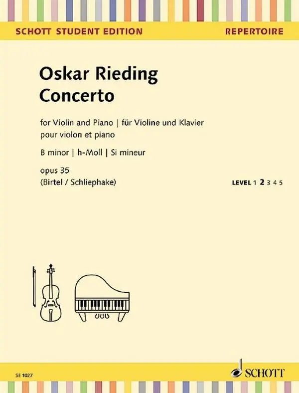Cover: 9790001163637 | Concerto H-Moll Op. 35 | Für Violine und Klavier | Oskar Rieding
