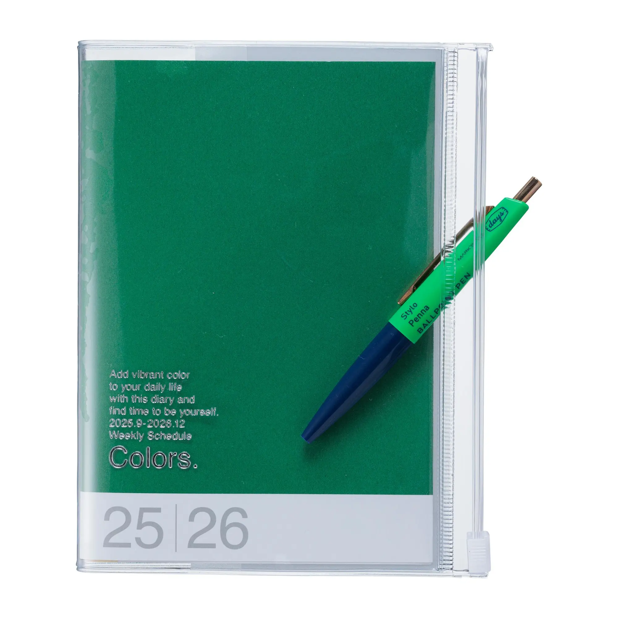Bild: 4550045143737 | MARK'S 2025/26 Taschenkalender, A6 Colors // Green | MARK'S Inc.