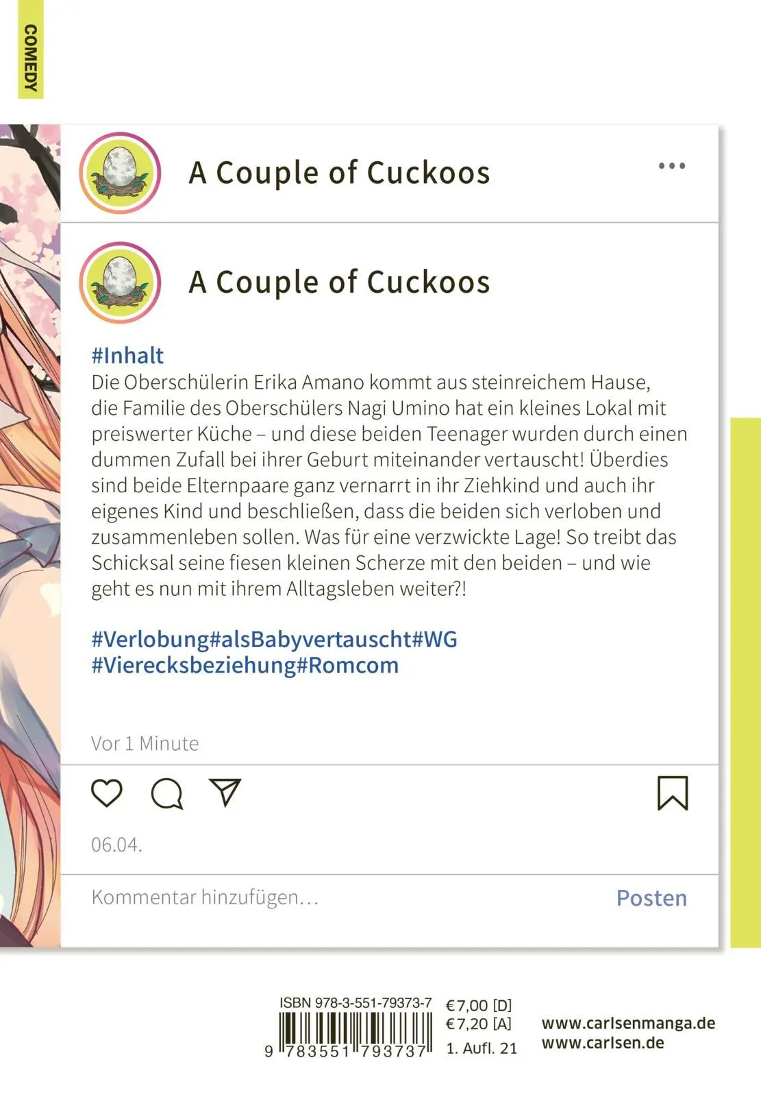 Rückseite: 9783551793737 | A Couple of Cuckoos 1 | Miki Yoshikawa | Taschenbuch | 208 S. | 2021