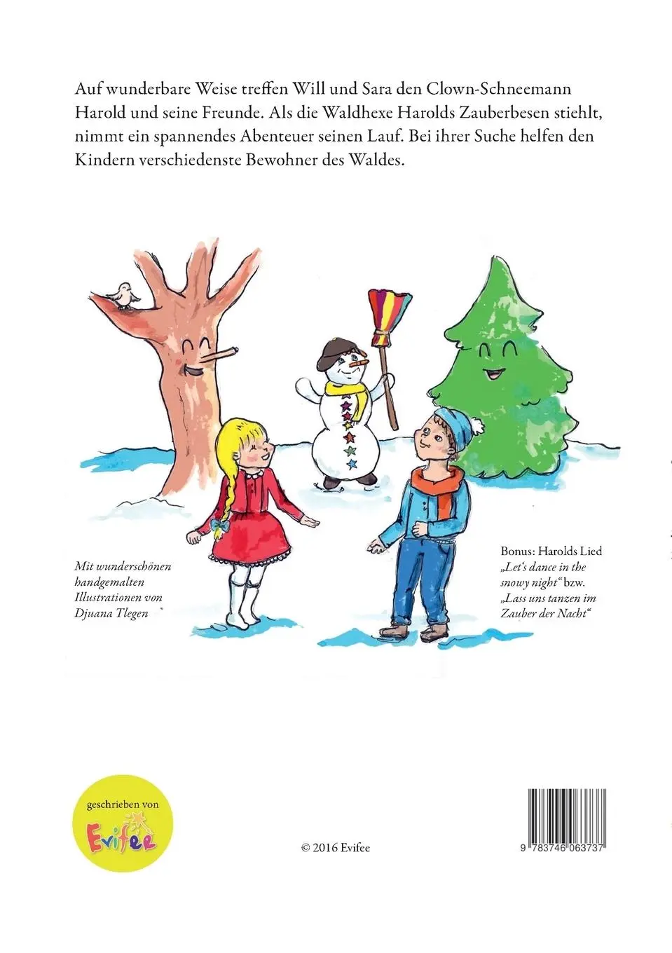 Rückseite: 9783746063737 | Harold, der Clown-Schneemann | Und sein Zauberbesen | Evi Fee | Buch