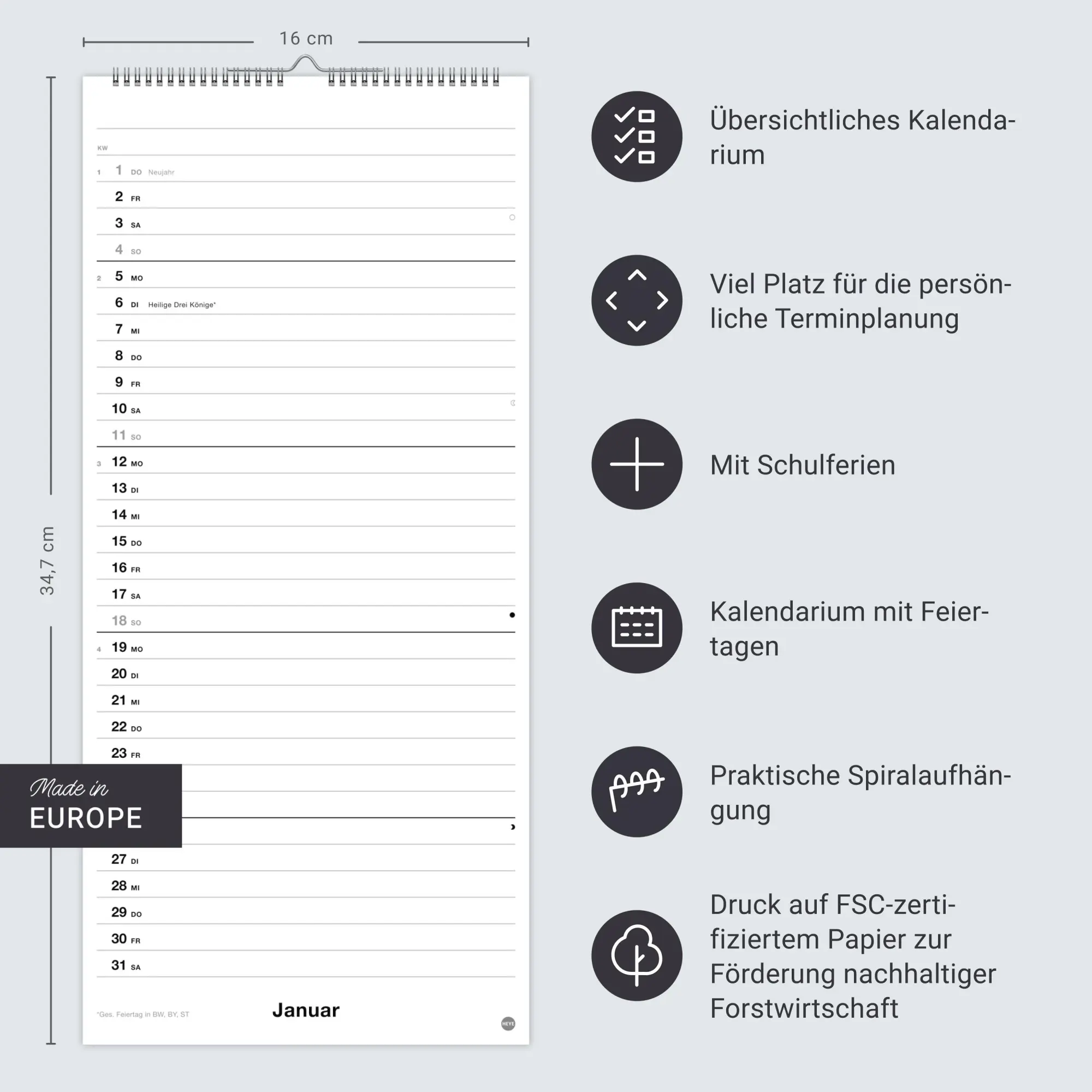Bild: 9783756413737 | Black&amp;White Planer 2026 | Kalender | Familienplaner Athesia | 14 S.