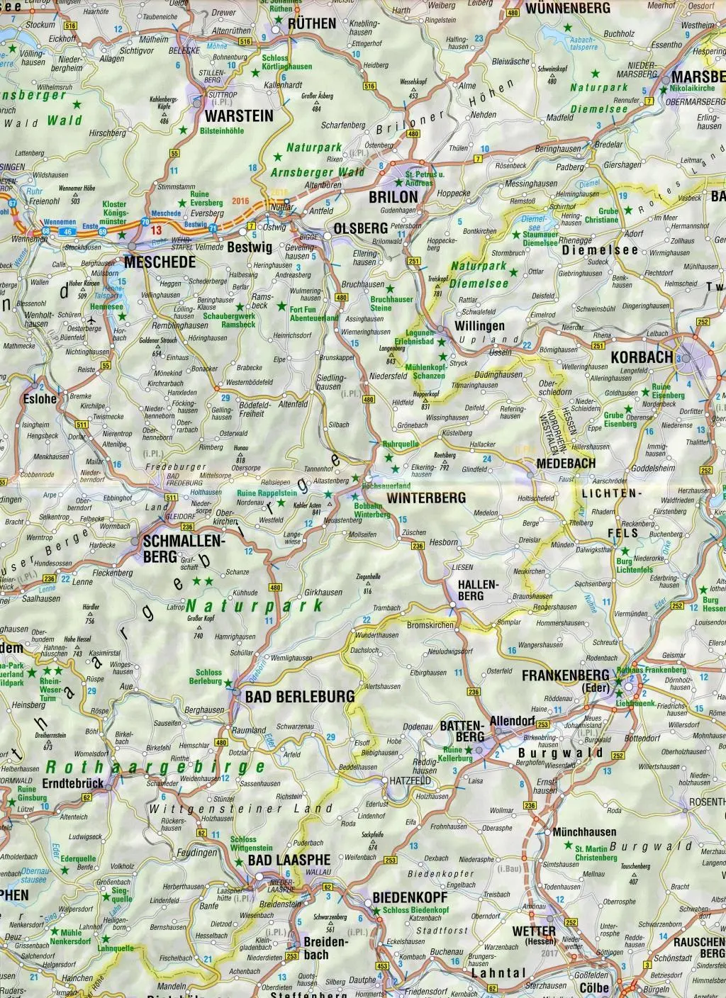 Bild: 9783937063737 | FolyMaps Sauerland Ederbergland 1:250 000 | Straßen- und Tourenkarte