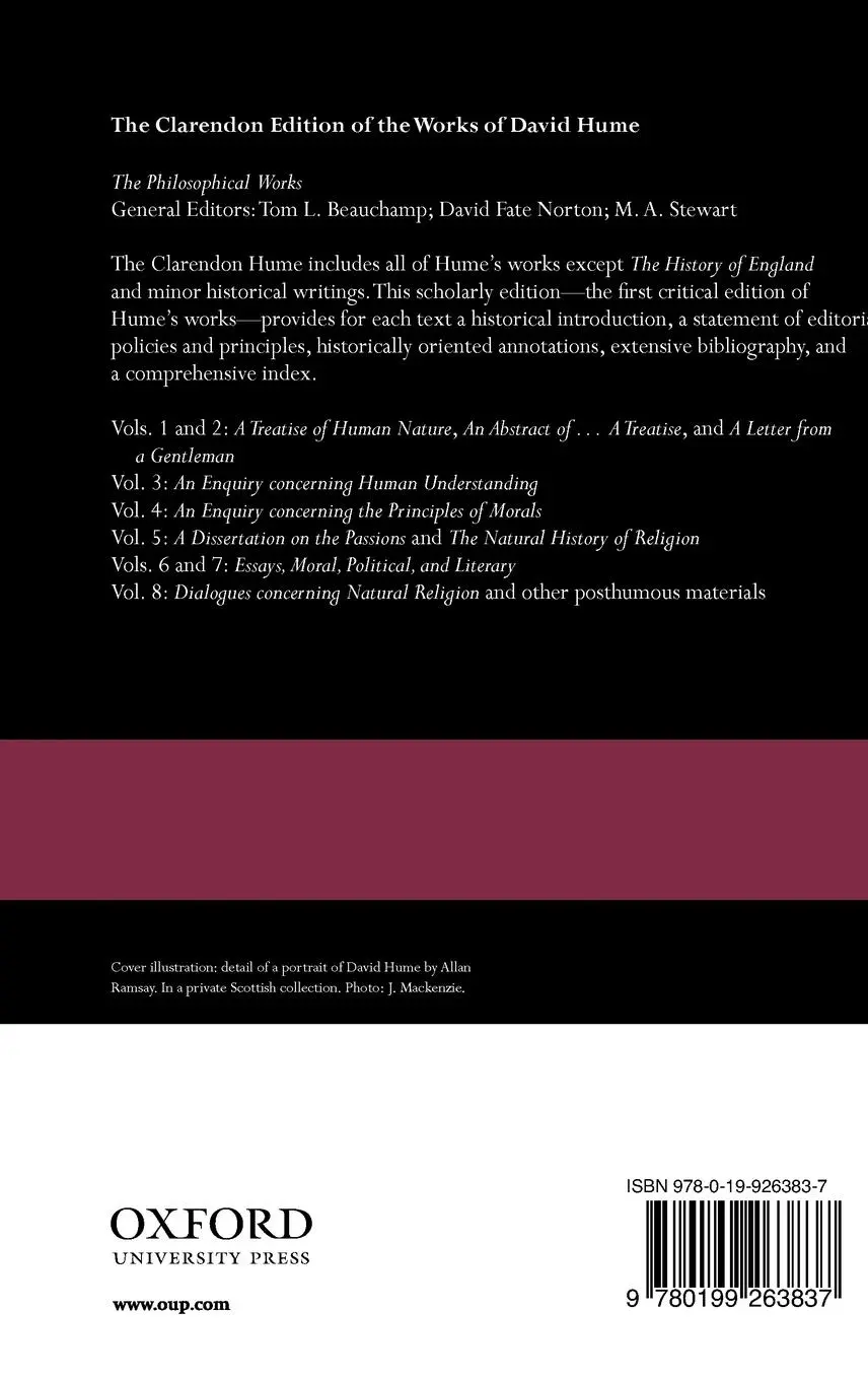 Rückseite: 9780199263837 | David Hume: A Treatise of Human Nature | Volume 1: Texts | Buch | 2007