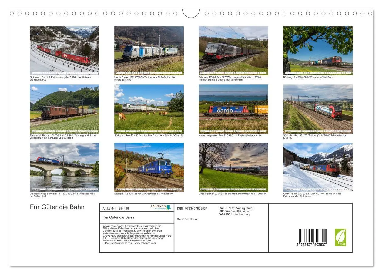 Bild: 9783457803837 | Für Güter die Bahn (Wandkalender 2026 DIN A3 quer), CALVENDO...