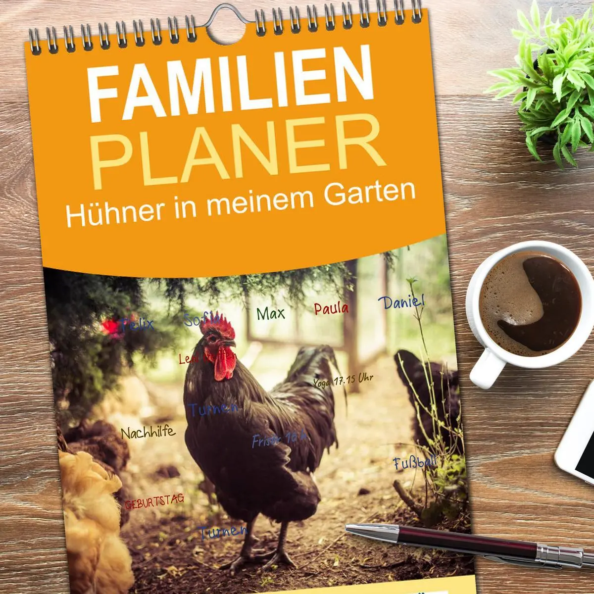 Bild: 9783516513837 | Familienplaner 2026 - Hühner in meinem Garten mit 5 Spalten...