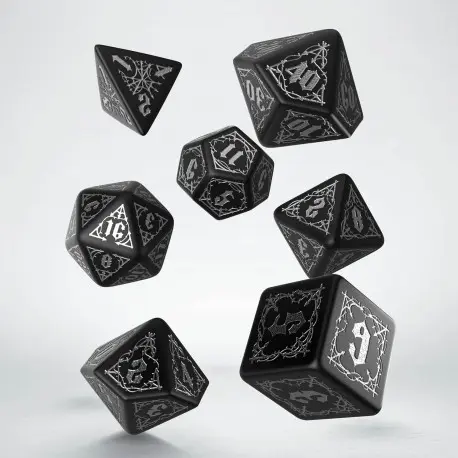 Cover: 5907699493937 | Bloodsucker Black &amp; silver Dice Set | QWOBSU37 | Q-Workshop