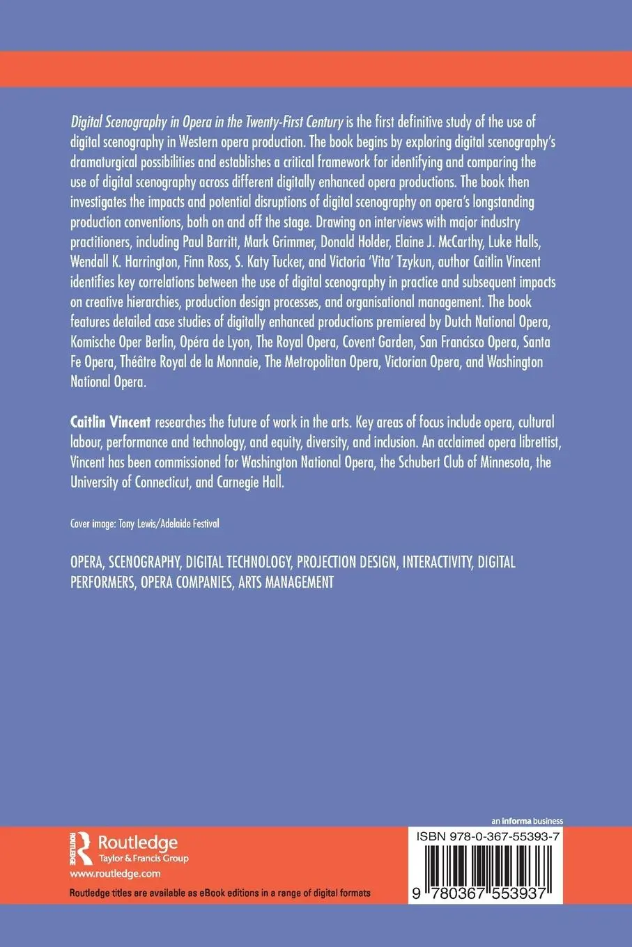 Rückseite: 9780367553937 | Digital Scenography in Opera in the Twenty-First Century | Vincent