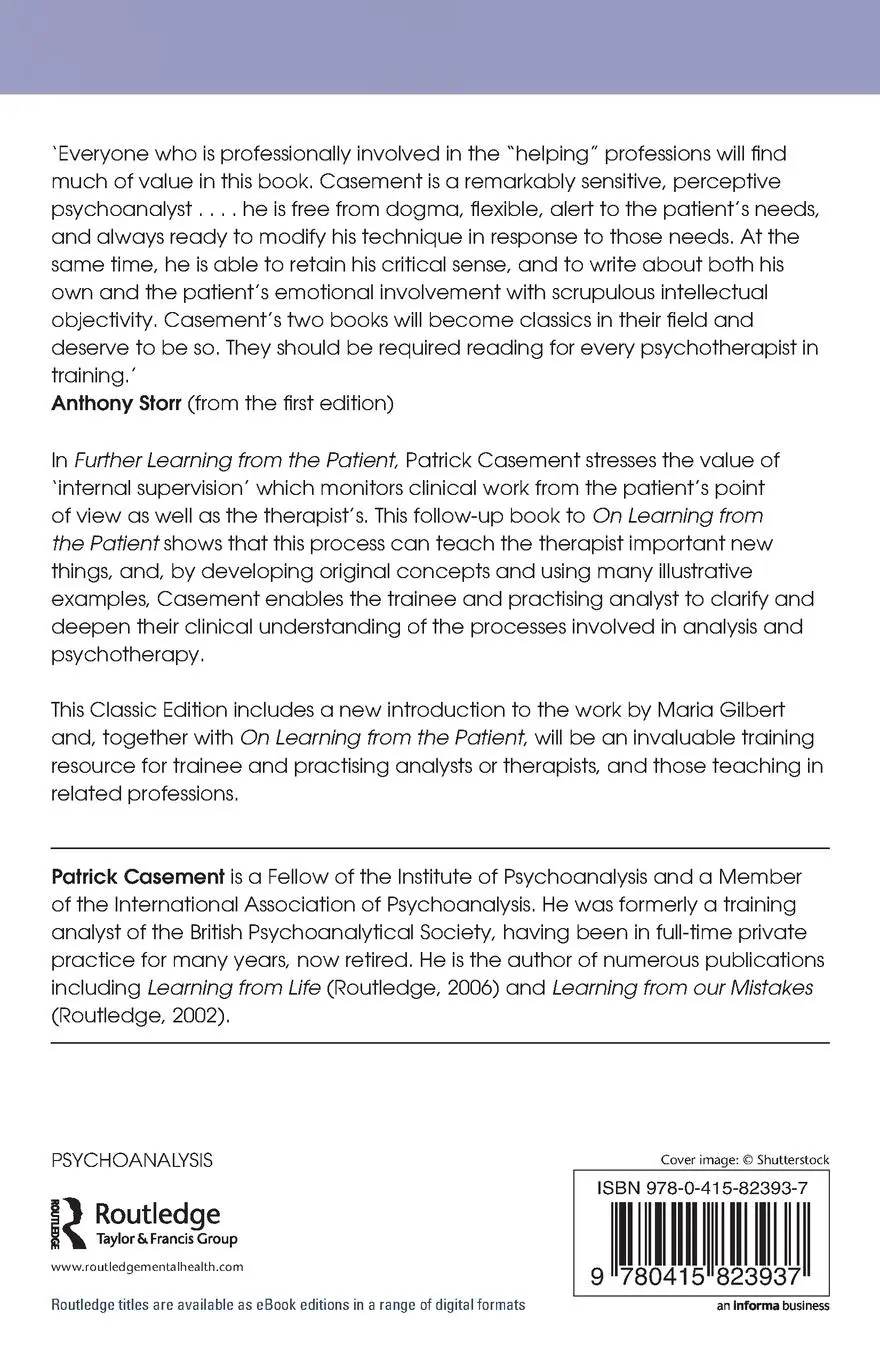 Rückseite: 9780415823937 | Further Learning from the Patient | The analytic space and process