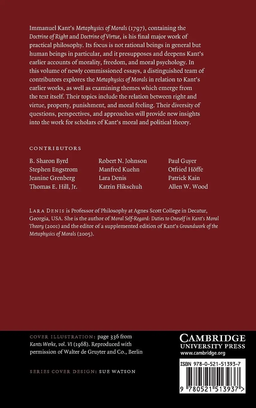 Rückseite: 9780521513937 | Kant's 'Metaphysics of Morals' | Lara Denis | Buch | Englisch | 2010