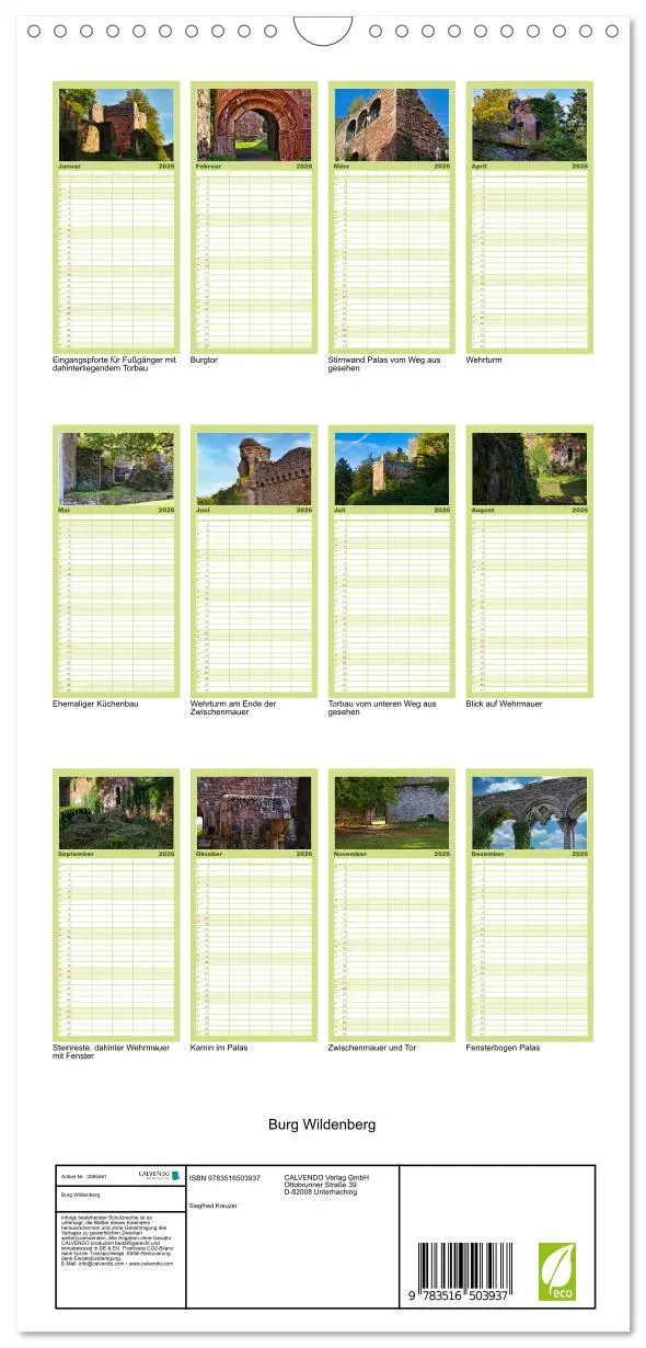 Bild: 9783516503937 | Familienplaner 2026 - Burg Wildenberg mit 5 Spalten (Wandkalender,...