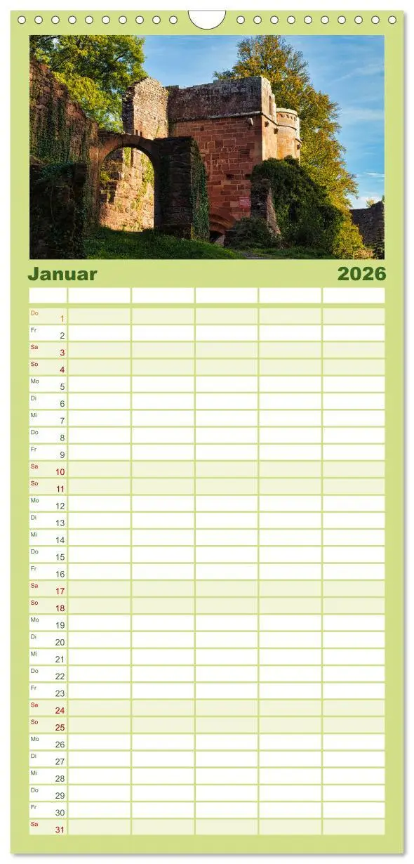 Bild: 9783516503937 | Familienplaner 2026 - Burg Wildenberg mit 5 Spalten (Wandkalender,...